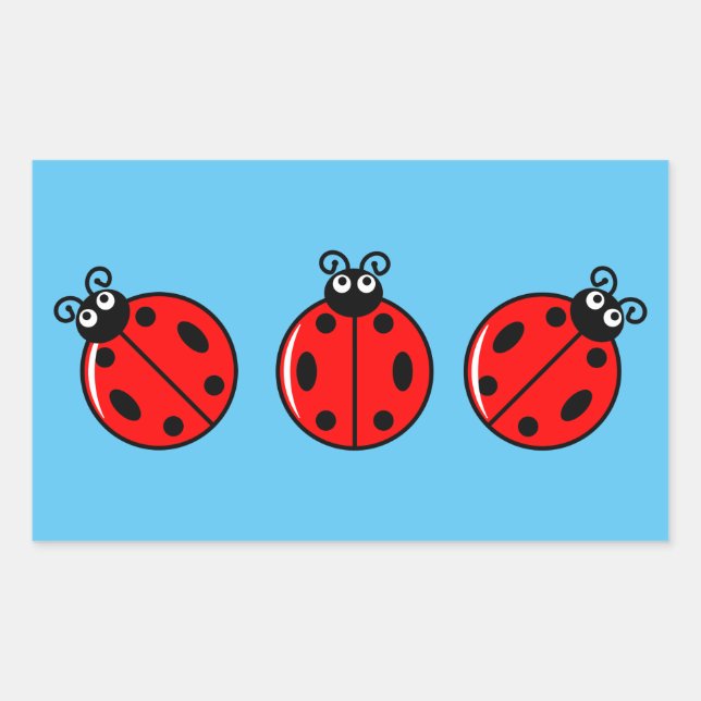 Three Little Ladybugs - Rectangle Stickers (Front)