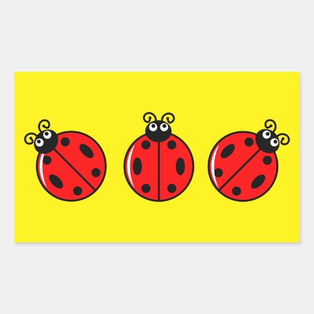 Three Little Ladybugs - Rectangle Stickers (Front)
