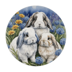 Three Little Lop Bunnies Cutting Board