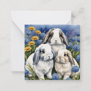 Three Little Lop Bunny Rabbits Card