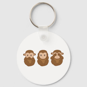 Three little monkeye keychain