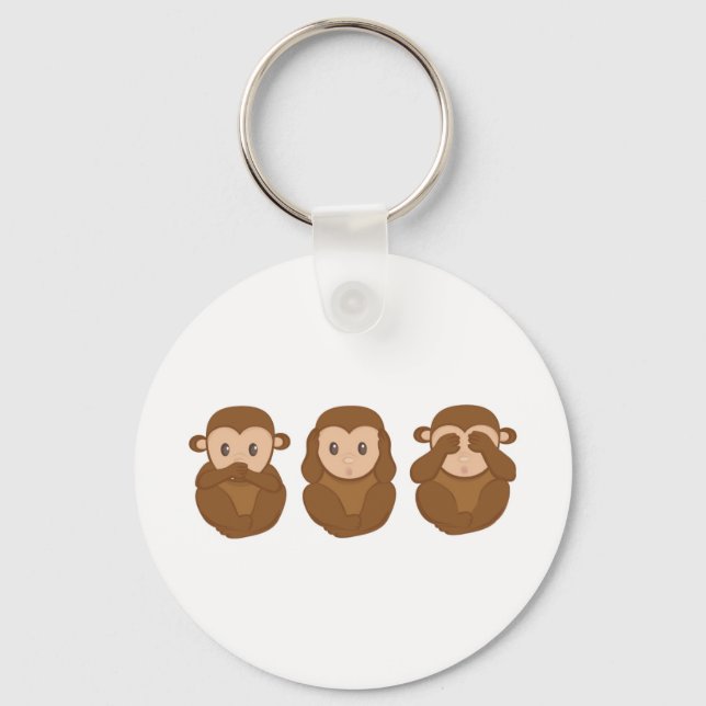 Three little monkeye keychain (Front)