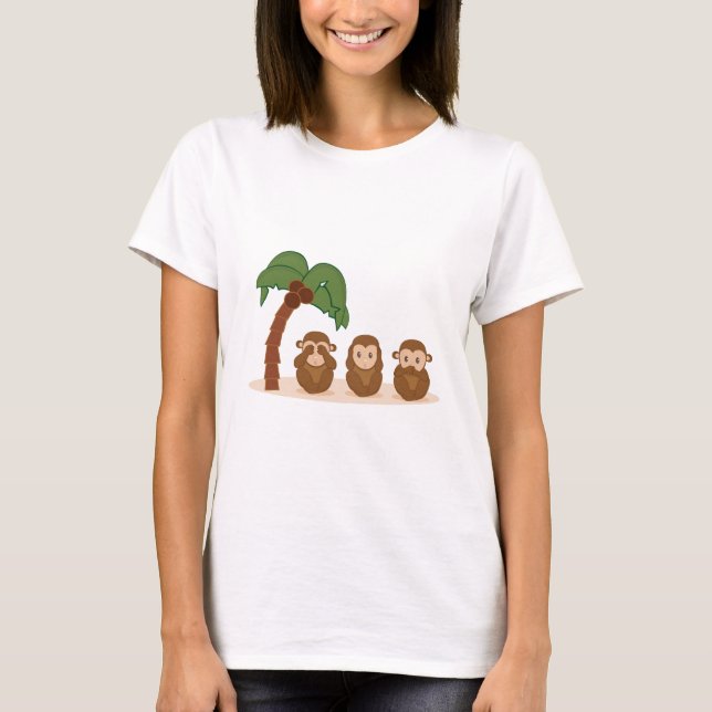 Three little monkeys - three macaquinhos T-Shirt (Front)