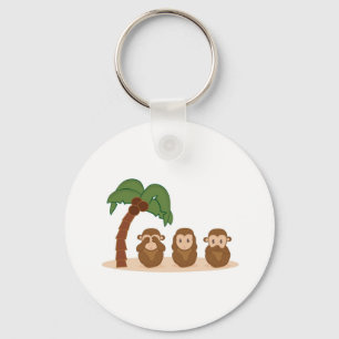 Three little monkeys - três macaquinhos keychain