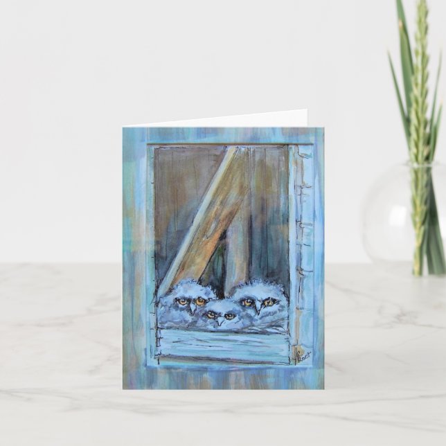 Three Little Owls Card (Front)
