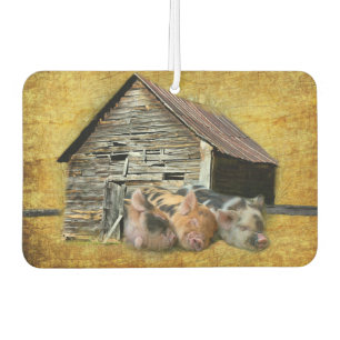 Three Little Pigs At The Rustic Barn Snoozing Air Freshener