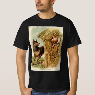 Three Little Pigs Big Bad Wolf, Vintage Fairy Tale T-Shirt