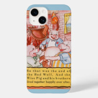 Three Little Pigs Cooking Wolf, Vintage Fairy Tale