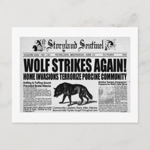 Three Little Pigs Postcard