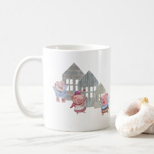 Three Little Pigs with their Houses Coffee Mug
