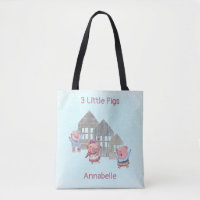 Three Little Pigs with their Houses Personalized  