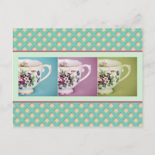 Three Little Teacups Postcard