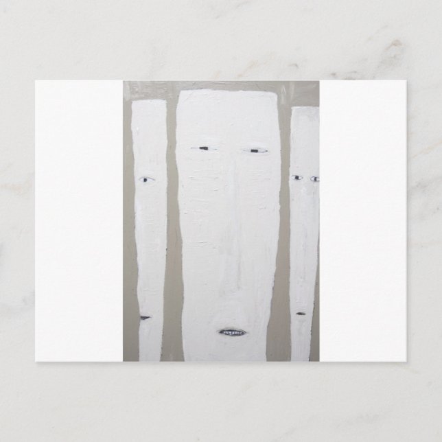 Three Long Faces (Naive expressionism) Postcard (Front)