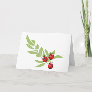 Three Lucky Ladybugs Card