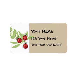 Three Lucky Ladybugs Label