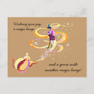 Three magical wishes postcard