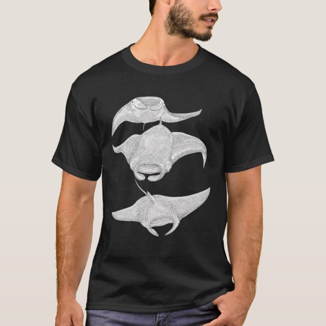 Three Manta rays T-Shirt (Front)