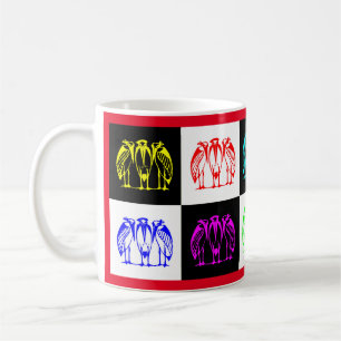 Three marabou multi coloured design coffee mug
