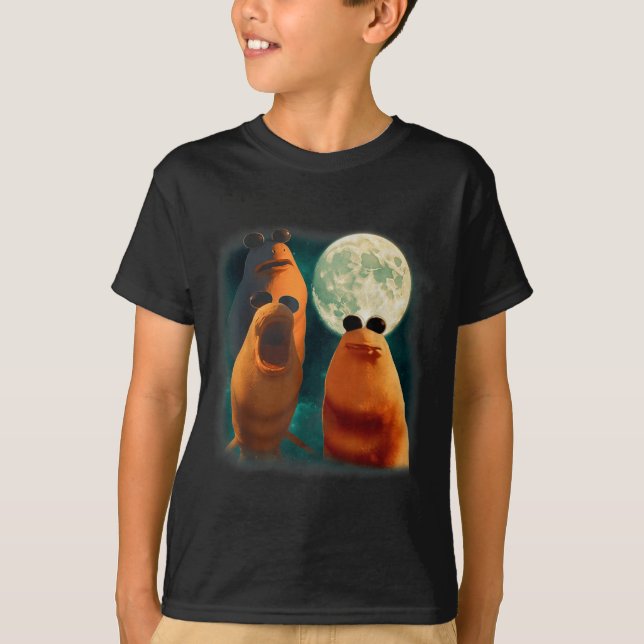 Three Marcus The Worm Howl At Moon Funny Marcus Me T-Shirt (Front)