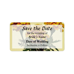 Three Marigolds Save the Date Label