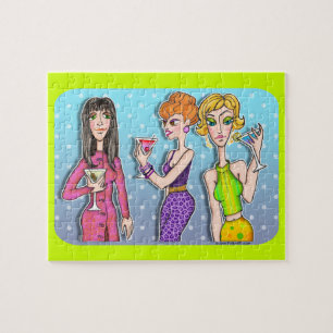 THREE MARTINI DIVAS PUZZLE or PUZZLE GIFT SET