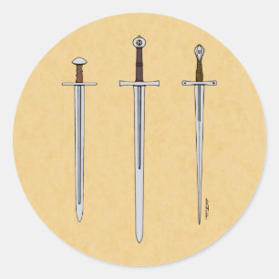 Three Medieval Swords 2016 Classic Round Sticker