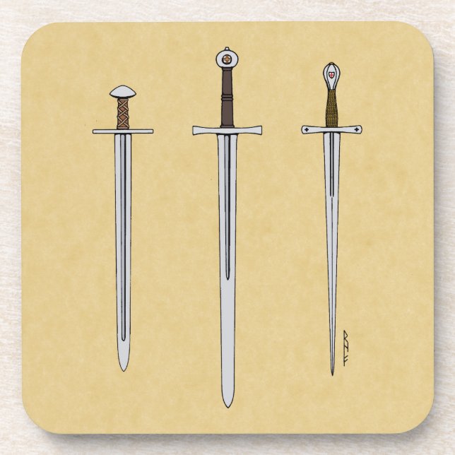 Three Medieval Swords 2016 Coaster (Front)