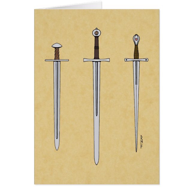 Three Medieval Swords 2016 Greeting Card (Front)