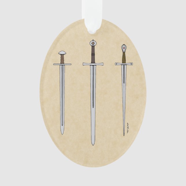 Three Medieval Swords 2016 Ornament (Front)