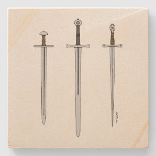 Three Medieval Swords 2016 Stone Coaster
