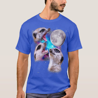 Three Meerkats Howl at the Moon T-Shirt