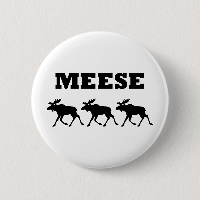 Three Meese Funny 2 Inch Round Button (Front)