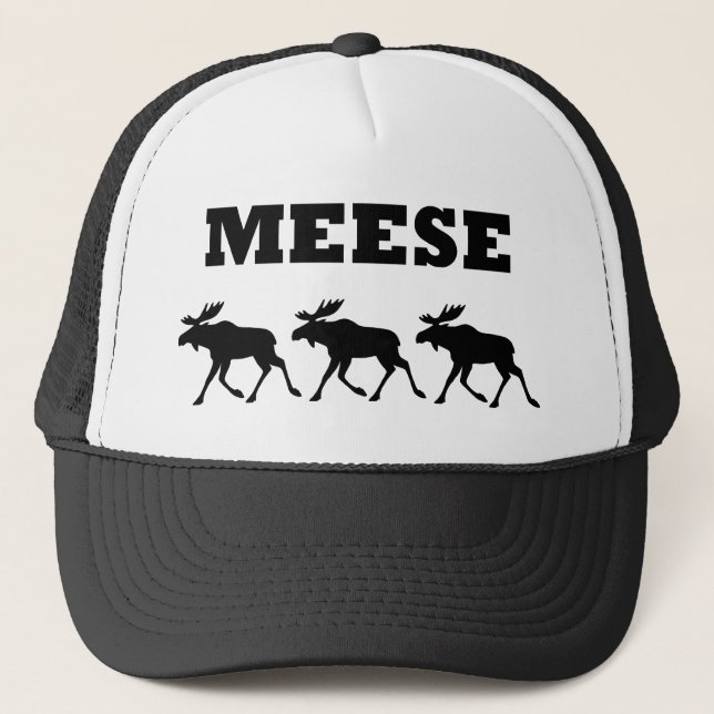 Three Meese Funny Trucker Hat (Front)