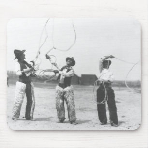 Three men lassoing. mouse pad