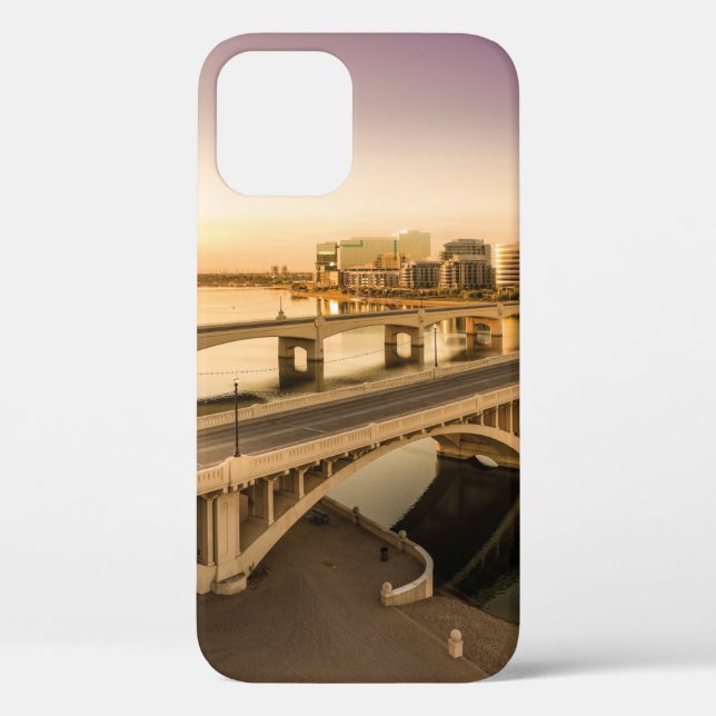 THREE MEN ON MOTORCYCLES CROSSING BRIDGE Case-Mate iPhone CASE (Back)