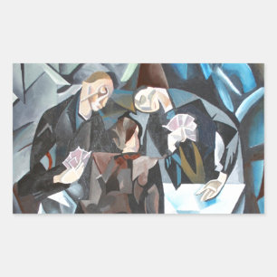 Three Men Playing Cards Geometric Art After Rockl Sticker