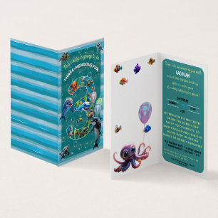 Three-mendous Party Vertical Birthday Invitation