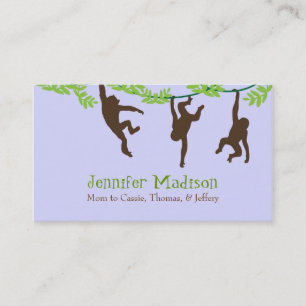 Three Monkeys Cute Custom Mommy Card