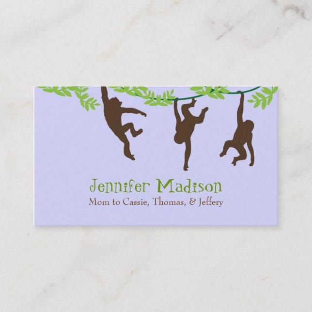 Three Monkeys Cute Custom Mommy Card (Front)