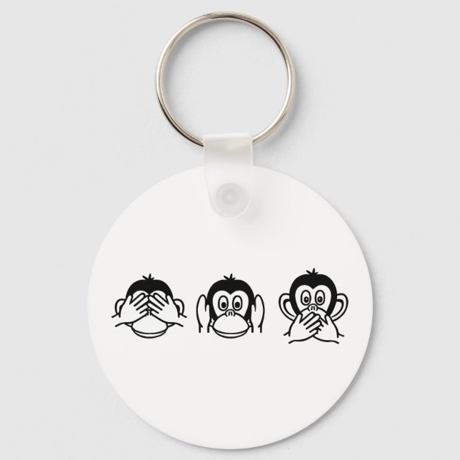 Three monkeys keychain (Front)