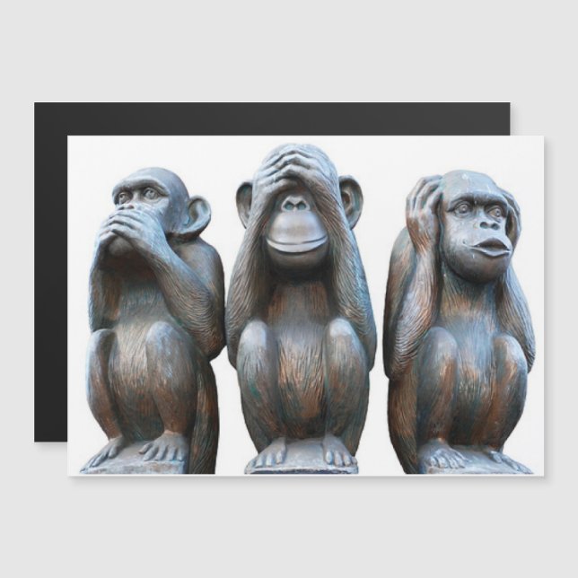 Three Monkeys Magnetic Card (Front/Back)