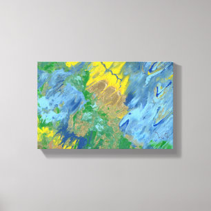 "Three Monsters" acrylic painting Canvas Print