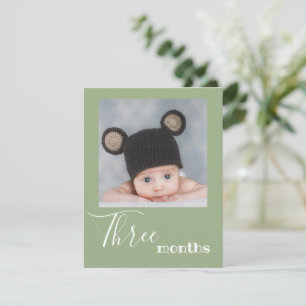 Three Month Photo First Birthday Banner Card