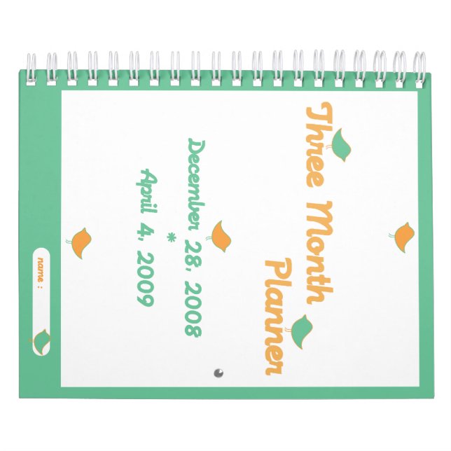 Three Month Planner Calendar (Cover)