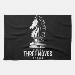 Three Moves Ahead I Chess Matt Game Chess Piece Kitchen Towel