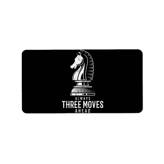 Three Moves Ahead I Chess Matt Game Chess Piece Label (Front)