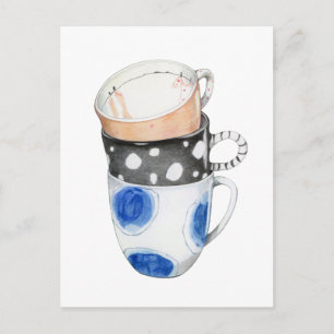 Three Mugs Postcard