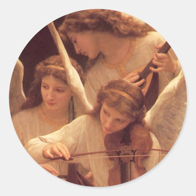 Three Musical Angels Christmas Sticker (Front)