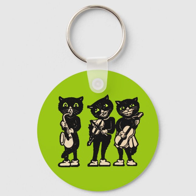 Three Musical Cats Keychain (Front)