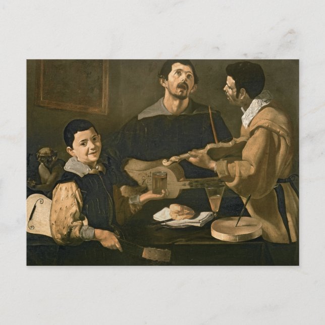 Three Musicians, 1618 Postcard (Front)